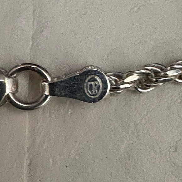 Sterling Silver Rope Chain Necklace. - Picture 7 of 9